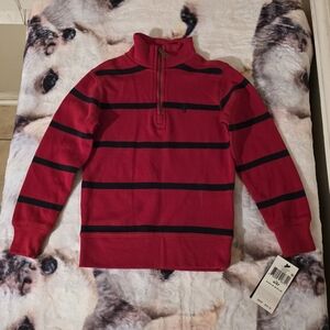 Polo Ralph Lauren Red and Black Zip-Up Sweater